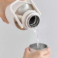 980ml Extra Large Capacity Vacuum Insulated Stainless Steel Bottle, High-Quality Portable Leak-Proof Thermal Cup - White - View 3