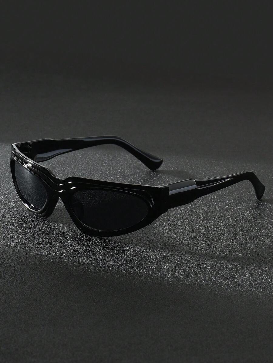 1副Y2K风格方形镜框可爱时尚女式眼镜 - 黑色 - 查看 1