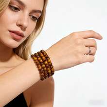 一件式套装，纯天然水晶手链，10毫米/8毫米/6毫米虎眼石手链，天然虎眼石手链，黄色虎眼石手链，男女皆宜，适合男孩女孩佩戴，时尚手链，情人节礼物，周年纪念礼物，简约手链。 - 彩色 - 查看 8