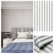 浅灰色木纹可移除壁纸，防水自粘木纹壁纸，适用于卧室、浴室、橱柜、房间装饰、家居装饰、墙面装饰、客厅装饰、房屋装饰、客厅墙贴、墙贴 - 淺灰色 - 查看 3