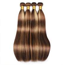 Extensiones de cabello peruano de 14 a 32 pulgadas con doble trama, pre-coloreadas, resaltado P4/27 - S4/27 - Ver 39