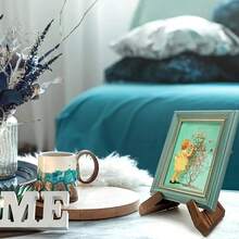 1pc Rustic Wooden Recipe Book Stand - Multifunctional Kitchen Bookshelf With Photo Frame, Frees Up Hands, Enhances Cooking Experience, Great For Displaying Cookbooks And Tablets - Brown - View 12