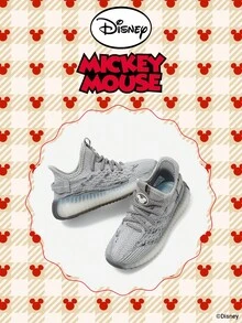 Authorized collaboration with Mickey Mouse | A pair of Disney children's sneakers, suitable for daily, festival, sports, and outdoor wear. It fits the foot comfortably, is anti-slip, wear-resistant, and breathables's's's's's's。 sneakers, girls' sneakers, girls' board shoes) - 灰色 - 查看 2