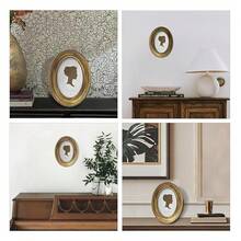 4x6 Inch Vintage Oval Picture Frame, Elegant Antique Ridged Design Photo Frames With Glass Front, Photo Display, Tabletop Wall Hanging, Gift Ideas, Distressed Bronze - 4x6 - 查看 6