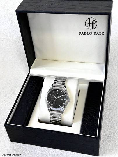  Pablo Raez 1pc Stainless Steel Men's Watches Heavy Metal Steel Bracelets Chain Man Wristwatch Original Charming Famous Brand New AAA Silver Non Tarnish Color Luxury Clocks 50M Waterproof Casual Designer Style Bar & Diamond Scales With Calendar Display Fashion Quartz Watch High Quality Business Male Wristwatch For Daily Use Gifts For Father Or Boy Friend Fit For Working And Study Use Graduation Wedding Birthday Presents