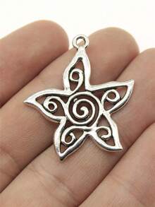 6 piezas/set Colgante DIY con estrella - Ancient Silver - Ver 4