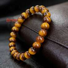 一件式套装，纯天然水晶手链，10毫米/8毫米/6毫米虎眼石手链，天然虎眼石手链，黄色虎眼石手链，男女皆宜，适合男孩女孩佩戴，时尚手链，情人节礼物，周年纪念礼物，简约手链。 - 彩色 - 查看 6