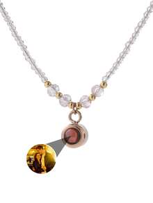 1pc Customized Women's Projection Necklace, Personalized Beaded Projection Photo Necklace, Suitable For Girlfriend's Customized Photo Projection Jewelry, Applicable For Birthday, Graduation Ceremony, Dance, Party, Women's Jewelry, School Supplies, Teenagers, Middle School Students, High School Students, College Freshmen, Sophomores, Lower Grade Students, Customized Fashion Accessories, Graduation Souvenir, Dance, Party Jewelry - Multicolor - View 13
