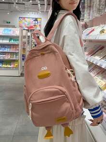 2026 New High-Value Student Backpack, Minimalist Corduroy Large Capacity Middle School Backpack - Pink - View 9