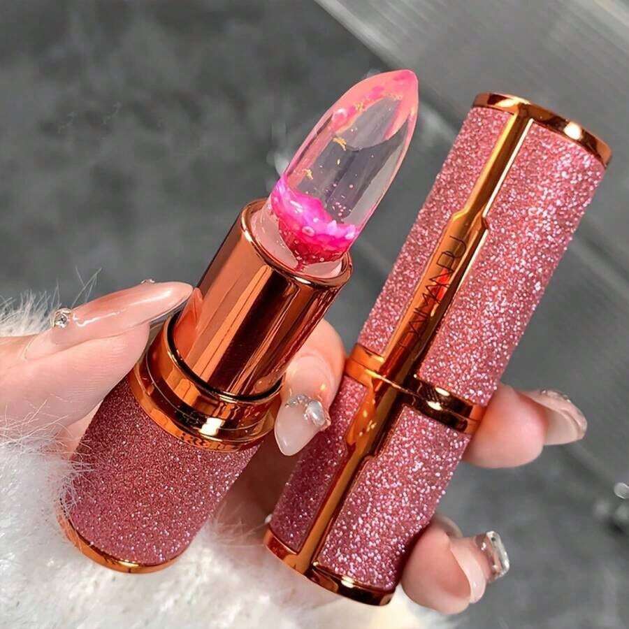 1pc Color-Changing Lipstick-Sensitive Natural Lipstick, Color-Changing Moisturizing Lip Balm, Lip Makeup Brand, Beauty And Facial Makeup, Suitable For Women And Girls, A Winter Essential, Fashionable And Versatile, Ideal Gift For Birthdays And Christmas Parties, Best Color - 春天的櫻花 - 查看 1