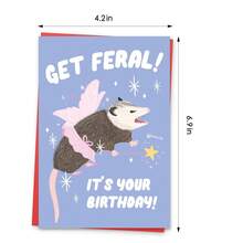 可爱又有趣的负鼠生日贺卡 - “别具一格的生日祝福！” - 送给女性、姐妹、闺蜜、妈妈、阿姨、家人和朋友的独特生日贺卡 - 查看 2