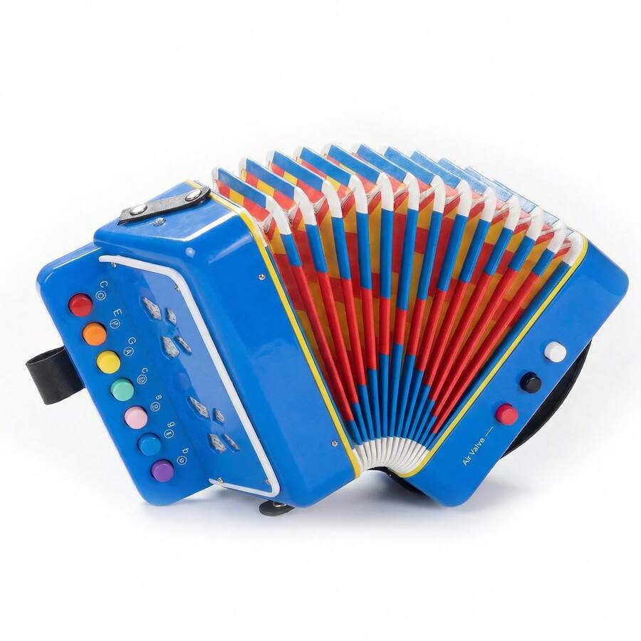 Small 7 Key Accordion Children's Musical Instrument Gift - 藍色 - 查看 1