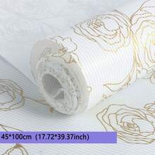 1卷玫瑰金装饰性架子垫，不粘抽屉垫，冰箱垫，防水橱柜垫，EVA材质，适用于厨房、浴室、餐厅，经济实惠的升级之选，提升幸福感 - 線描玫瑰金 - 查看 14