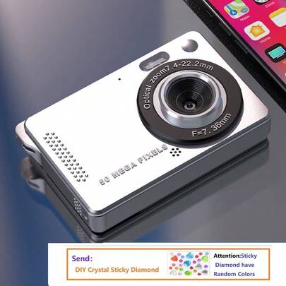 Cámara digital 4K, pantalla de 2.8 pulgadas, adecuada para adultos y adolescentes, cámara de video asequible, regalo de Navidad, pegatina de cristal DIY gratis