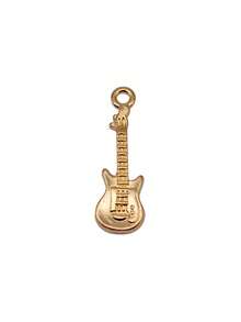 20pcs Guitar Shaped Cute Pendant Suitable For Jewelry Making - Gold - View 3