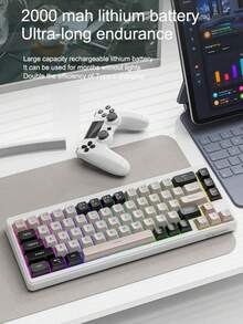 M68 无线蓝牙三模式机械键盘，配备游戏/办公静音 PBT 键帽，赠送 Wolf - 查看 4