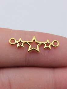 25pcs Star Shaped Jewelry Making Connectors - Antique Gold Color - View 1