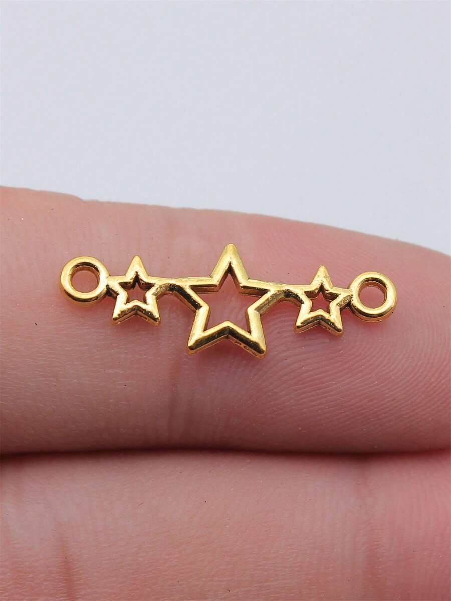 25pcs Star Shaped Jewelry Making Connectors - Antique Gold Color - View 1
