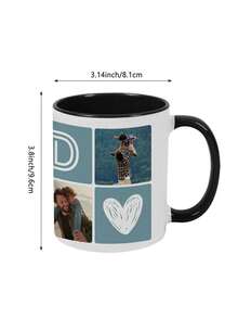 1pc 11oz Photo Mug For Dad, Father's Day Mug, Multiple Photos Can Be Customized, A Birthday Gift For Dad, Customized Family Mug, A Water Mug Exclusive To Dad, A Photo Memento Gift, Anniversary Gift. - Style 4 - View 4