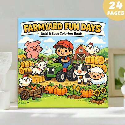 (Upgraded Deluxe Edition, Thickened Paper, 20.5 * 20.5cm) "Farm Themed Coloring Page: 24 Farm Relaxation Pages", Suitable For Couples And Families, Suitable For Gatherings, Valentine's Day Birthdays, And Other Holidays. Painting And Study Supplies, Books, Coloring Books, Study Supplies, School, Christmas, Halloween, Birthdays, Back To School Gifts, Coloring Books, Art Supplies