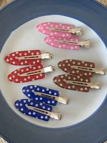 2pcs Polka Dot Hair Clips, Versatile Girly Bangs Clips, Side Hairpins, Sweet Elegant Hair Accessories - Multicolor - View 8