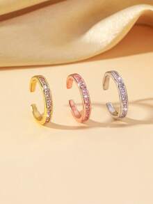 Verstellbarer kubische Zirkonia-Zehenring, luxuriöser rosa Zirkonia-Fußschmuck, geeignet als tägliches, Urlaubs- und Party-Accessoire für Frauen - Gold - Übersicht 4