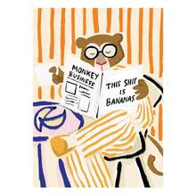 1幅彩色生活主题印刷品，多巴胺盒子图案，亲吻图案，猴子生意图案，装饰花卉图案，无框帆布墙艺术海报，墙面装饰画，适用于浴室装饰、卧室装饰、客厅装饰、家居装饰、家居饰品、厨房装饰和办公室装饰。 - E - 查看 4