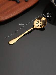 1pc Stainless Steel Thick Serving Spoon, Long Handle Soup Ladle With Holes For Home Use - View 11