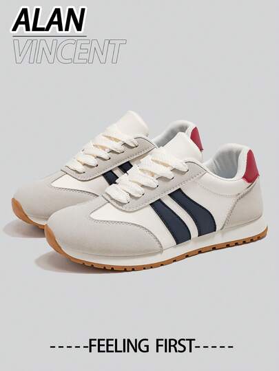  Alan Vincent[Light Freedom Series]Beig And Blue Shoes For Women New Style Flat Shoes Comfortable And Fashionable Shoes Casual Sneakers Women Office Outdoor Shoes Ladies Shoes Student Girls Shoes Everyday All-Match