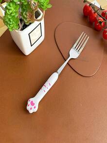 1pc/2pcs/5pcs Stainless Steel Spoon, Fork, Cartoon Cute Long Handle Tableware, Household Creative Student Children Eating Spoon Soup Spoon - View 7