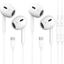 Type-C 入耳式耳机 | 防噪音、立体声、音量控制，兼容 15、16、17、Air 16、Plus 16、Pro Max 及大多数 USB-C 设备，适用于手机和电脑的有线耳机，支持数字解码的 Type-C 耳机，手机入耳式耳机，游戏耳机，防噪音，高品质音频，强劲低音，彩色立体声耳机，男女皆宜，适合作为礼物，兼容 15 Pro Max A55 FE - 查看 1