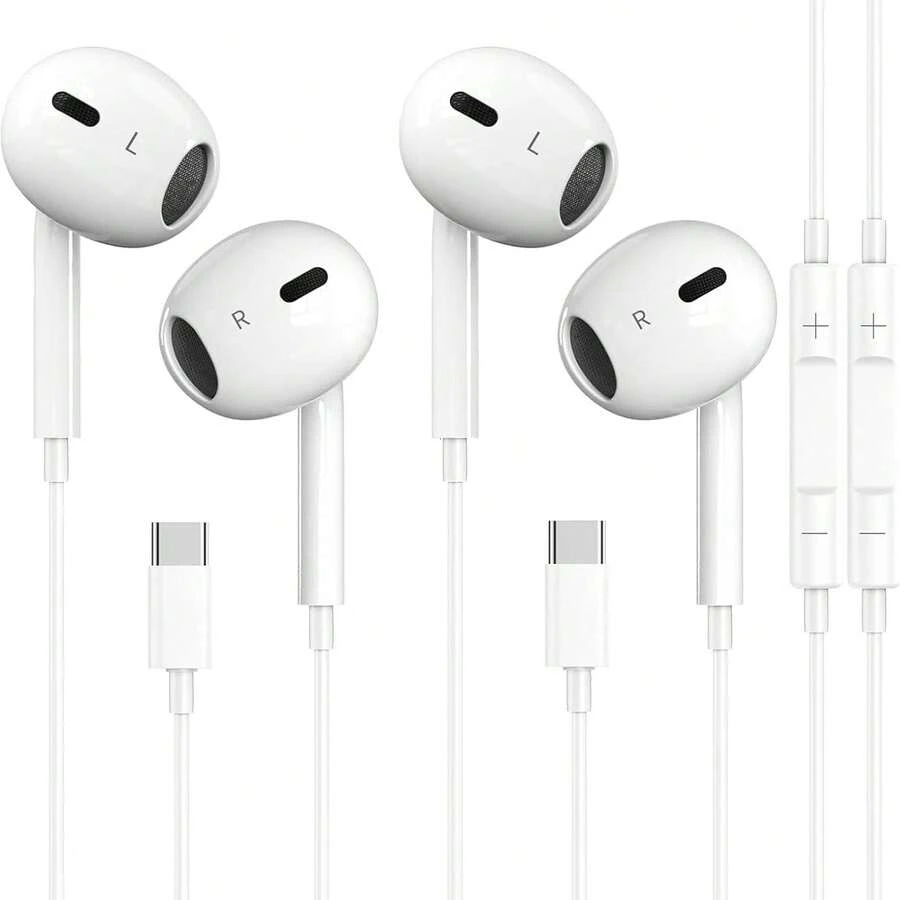 Type-C 入耳式耳机 | 防噪音、立体声、音量控制,兼容 15、16、17、Air 16、Plus 16、Pro Max 及大多数 USB-C 设备,适用于手机和电脑的有线耳机,支持数字解码的 Type-C 耳机,手机入耳式耳机,游戏耳机,防噪音,高品质音频,强劲低音,彩色立体声耳机,男女皆宜,适合作为礼物,兼容 15 Pro Max A55 FE - 查看 1