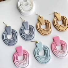 Polymer Clay Mold Set, Line Art Shapes, Suitable For French Earrings, Hollow Pendant DIY Craft Jewelry Making - White - View 3