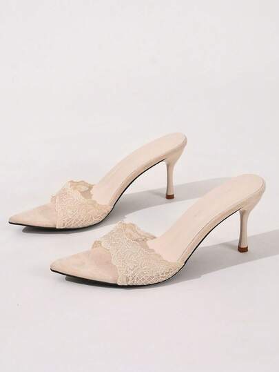 صنادل نسائية ذات كعب عالي رفيع بتصميم مفتوح من الأمام، من الشبك الصيفي الجديد، بتصميم أنيق وعصري. صنادل نسائية رسمية متعددة الاستخدامات بتصميم بسيط، صنادل بكعب عالي مدبب الأصبع أنيقة وأنيقة، أحذية كعب عالي نسائية، أحذية كعب عالي بني نسائية