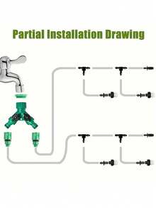 花园灌溉系统滴灌套件，适用于花园、温室、花坛、露台、草坪的自动灌溉设备 - 灌溉套裝 - 查看 9