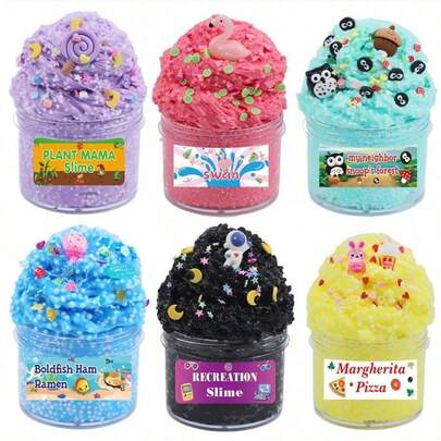 100ml Blue Whale Foam Slime, Butter Mud, Cow Gum, Colorful Granule Foam Slime, Transparent Seawater Blue Large Soft Squeeze Stress Relief And Fresh Green Fog Sea Slime Light Blue Plasticine, Suitable For Parties, Festivals, Gifts, Birthday, Back To School, Holiday Gifts, Easter, Basket Filler, Party Filler