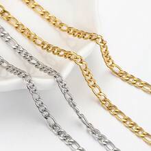 1m/2m Fashionable Stainless Steel NK Flat Chain, Suitable For DIY Jewelry Making Bracelets And Necklaces - Stainless Steel Chain - View 9