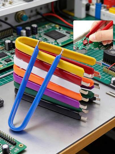 1/3/5pcs Colorful Coded IC Chip Extractor, Professional Precision DIP Puller Tweezers, Disassembly Of Electronic Components, Essential Tool For PCB Maintenance And Electronics Hobbyists, Simple U-Shaped Clip IC Puller, IC Gripper, Component Grabber, Integrated Circuit Extractor, Multi-Color Options, Suitable For Circuit Board Maintenance And DIY Projects