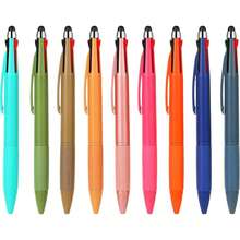 Multicolor Pen In One Multi Color Pens With Stylus Tip 4 Color Pen Nurse Accessories For Work Stylus Pens For Touch Screens 1.0mm Ballpoint 9 Pack - 黑藍紅綠 - 查看 8