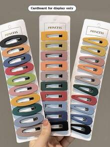 10/30pcs Set Minimalist Style Snap Clip Casual Hair Clips, Student Hair Accessories - Multicolor - View 1