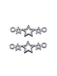 25pcs Star Connector Pendant - Rhodium - View 1