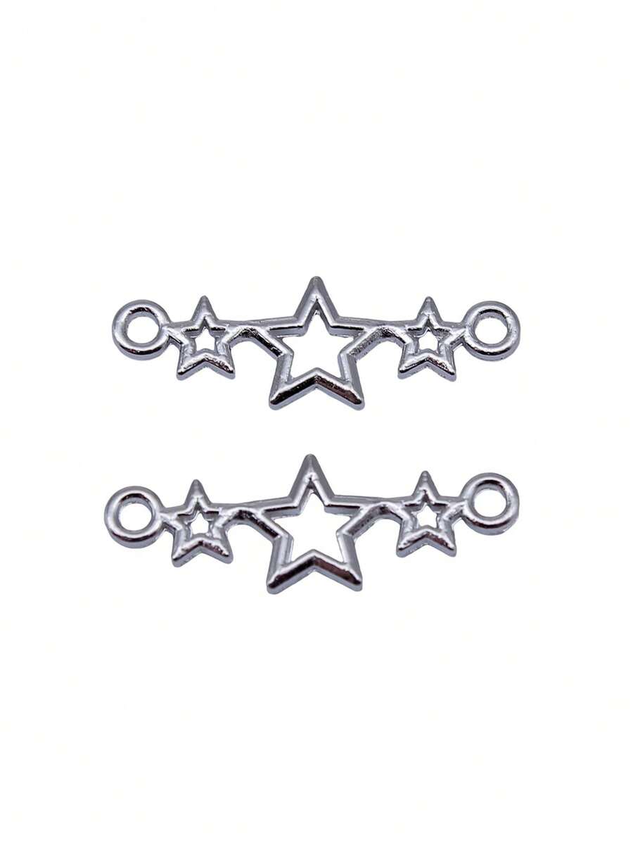 25pcs Star Connector Pendant - Rhodium - View 1