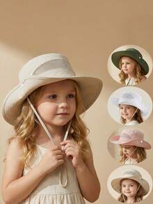 1-3岁/3-6岁/6-10岁儿童夏季遮阳帽，防紫外线沙滩帽，透气户外玩耍渔夫帽，男女通用 - 1PC - 查看 1