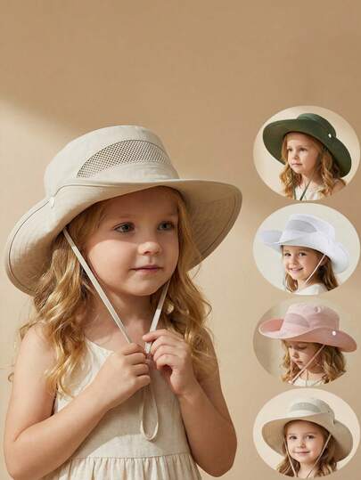 1-3岁/3-6岁/6-10岁儿童夏季遮阳帽，防紫外线沙滩帽，透气户外玩耍渔夫帽，男女通用