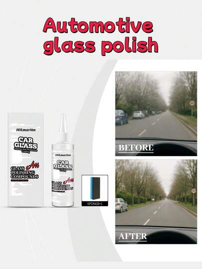 Car Glass Polishing Agent - Gentle Stain Removal, Cleaning & Protection For Car Glass Maintenance, Glass Cleaner And Protective Coating