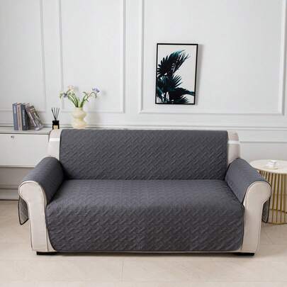 1pc Durable Sofa Cover, Easy To Clean, Pet-Friendly Sofa Protector, Diamond Quilted Design, Fits 1/2/3 Seater, All Season Breathable, Modern Sofa Slipcover With Side Pockets