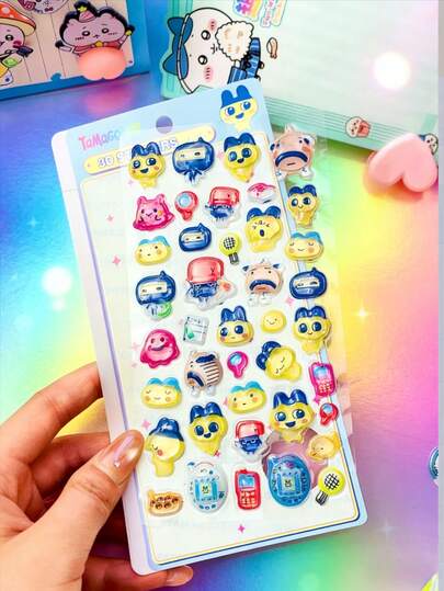 充满童趣的3D立体透明贴纸，浮雕亚克力可爱装饰贴花，高性价比儿童贴纸，耐磨防刮防潮，精致美观，适合儿童手工创意作品装饰和礼物。是家居装饰、派对装饰、生日礼物的完美之选。