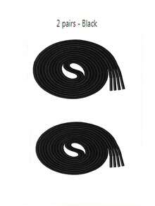 2 Pairs - Premium Thick Round Waxed Cotton Shoelaces - Durable Unisex Replacement Shoelaces, Easy To Tie And Anti-Slip Design - Perfect For Hiking, Running And Casual Wear, Multi-Color Women's Boot Shoelaces, For Men's And Women's Dress Shoes. Leather Shoes. Women's Boots. High-Top Shoes - Four Colors - View 3