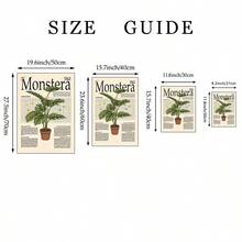 1幅复古龟背竹植物墙画，复古科学插画植物养护指南帆布印刷画|大型热带绿植百科全书装饰画，适用于卧室、客厅或办公室家居装饰，中世纪现代农舍风格海报，送给爱植物人士的精美礼物，可选择无框或有框 - 圖案 - 查看 7