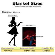 This Is A Marvel Spider-Man Themed Flannel Blanket, With High-Saturation Fuchsia And Black As The Main Colors, Full Of Futuristic And Visual Impact, Creating A Tense And Mysterious Atmosphere, With The Features Of Warmth And Softness, Suitable For Use As A Sofa Throw, Nap Blanket, Bedding Decoration, Etc. - Black - View 15